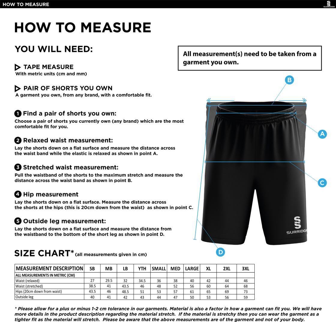 North Devon Police CC - Ripstop Short - Size Guide