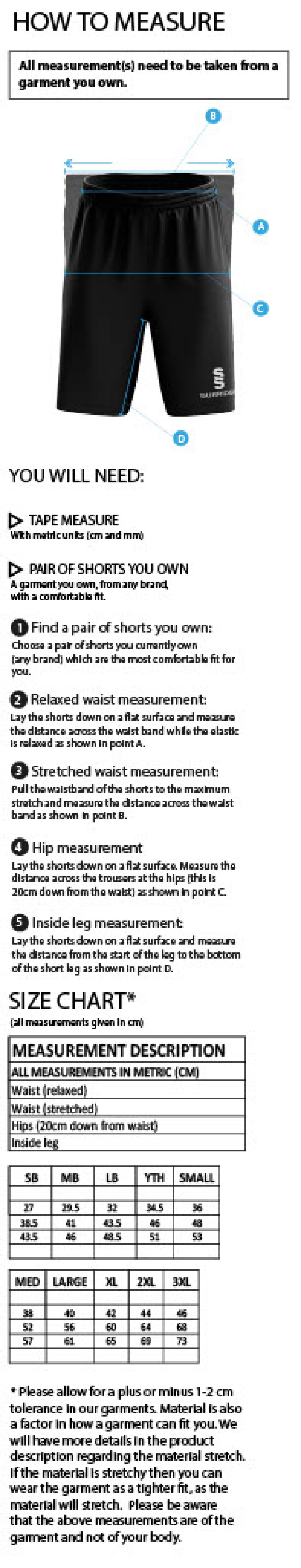 North Devon Police CC - Women's Ripstop Short - Size Guide