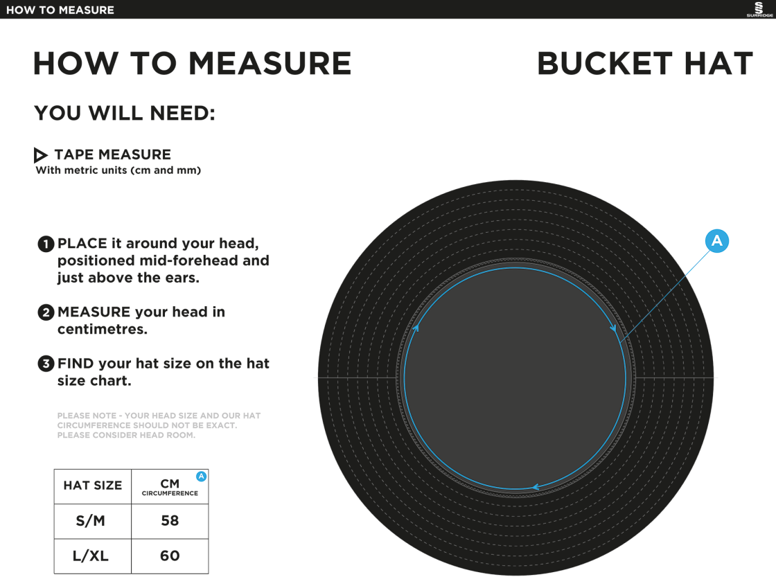 NORTH DEVON POLICE Dual Bucket Hat - Royal - Size Guide